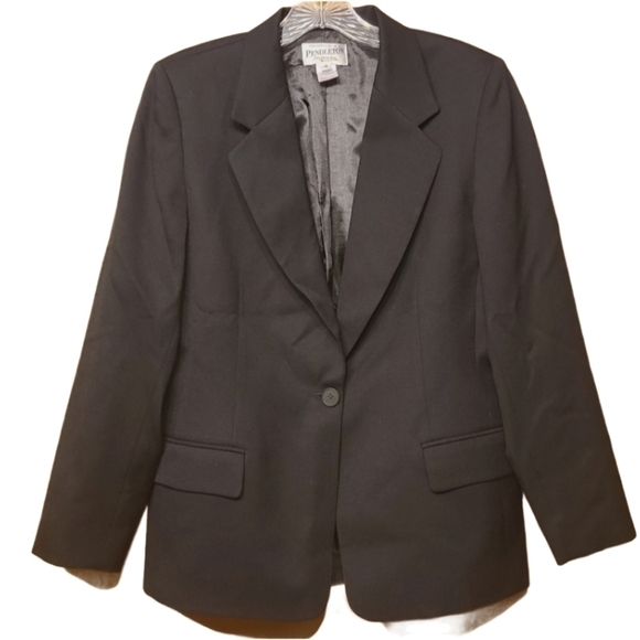 Pendleton | Women's Vintage Wool One Button Blazer (Size 10 Petite) - Picture 1 of 15
